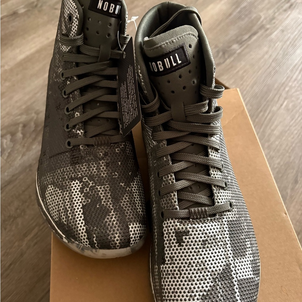 NOBULL Men's Patterned Gray High-Top Sneakers